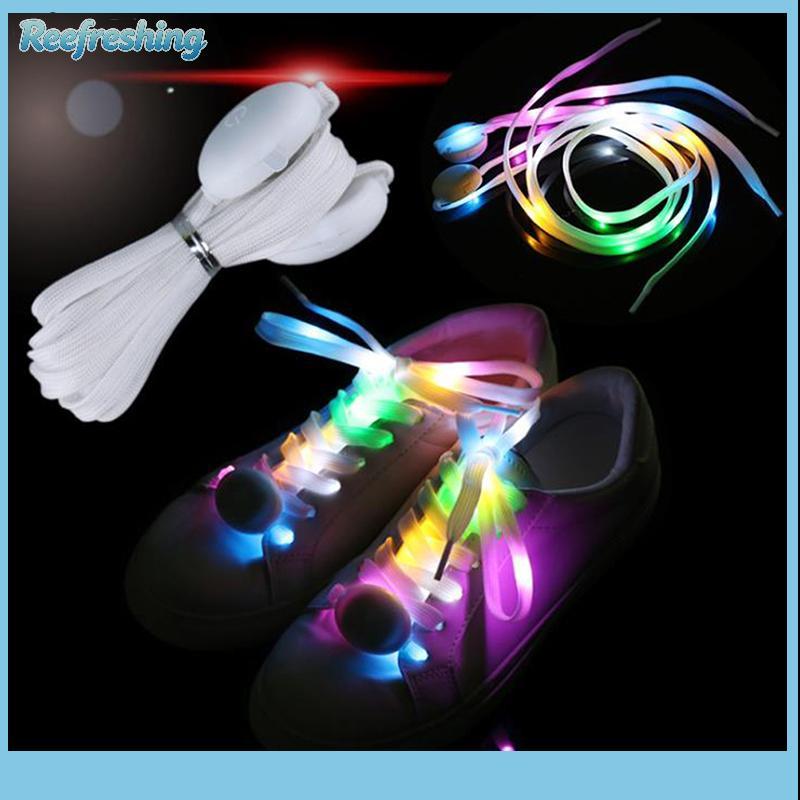 Cadarços De Sapato LED Refrescantes Flash Light Up Colors Glow Piscando Algodão Festa Cool BR