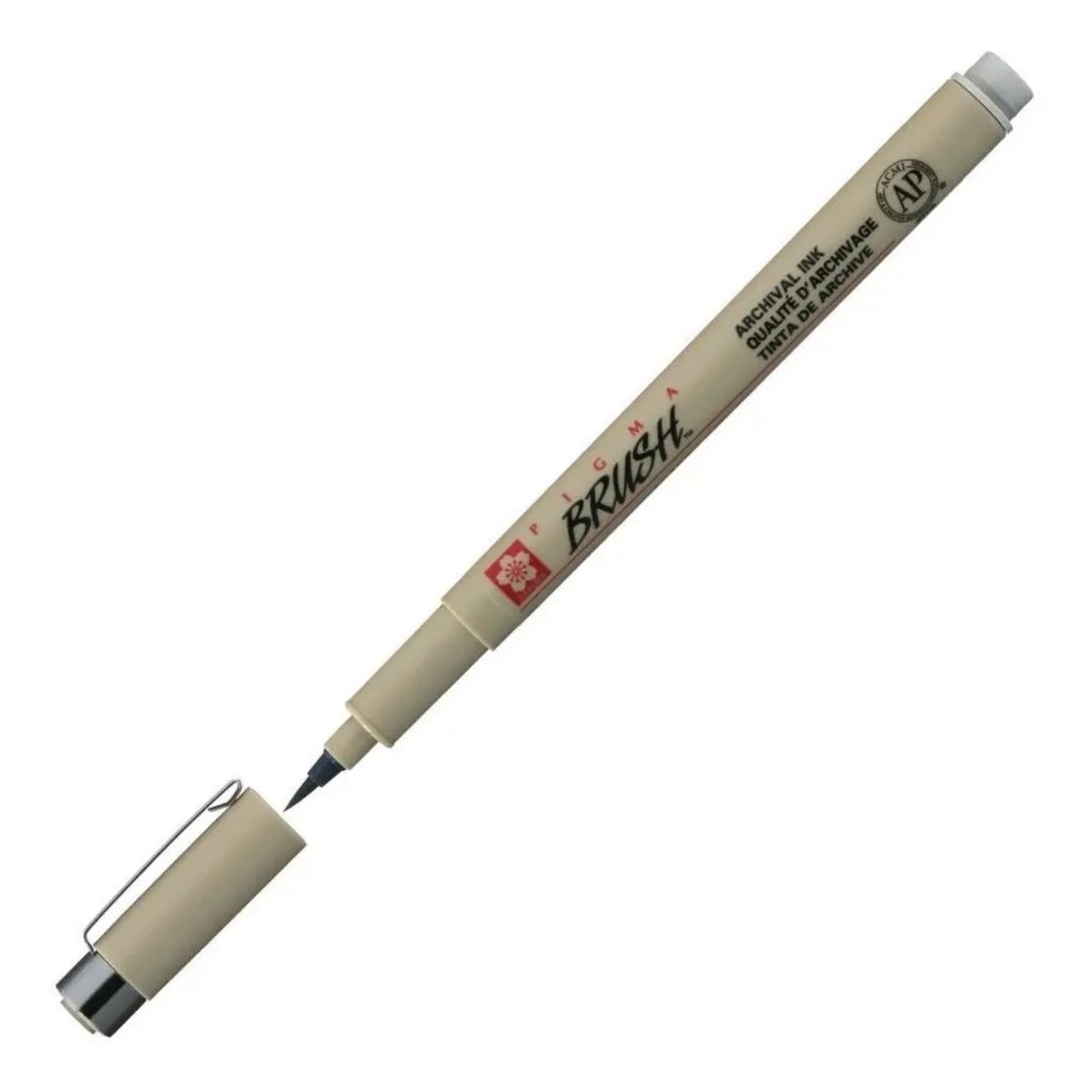 Caneta Pigma Graphic Brush - Ponta Pincel - Cool Light Grey - Sakura