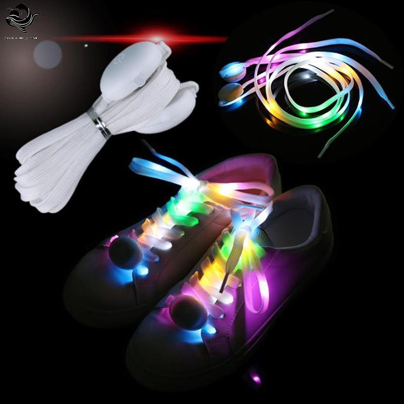 PFG LED Cadarços De Sapato Flash Light Up Colors Glow Piscando Algodão Para Festa Cool FG