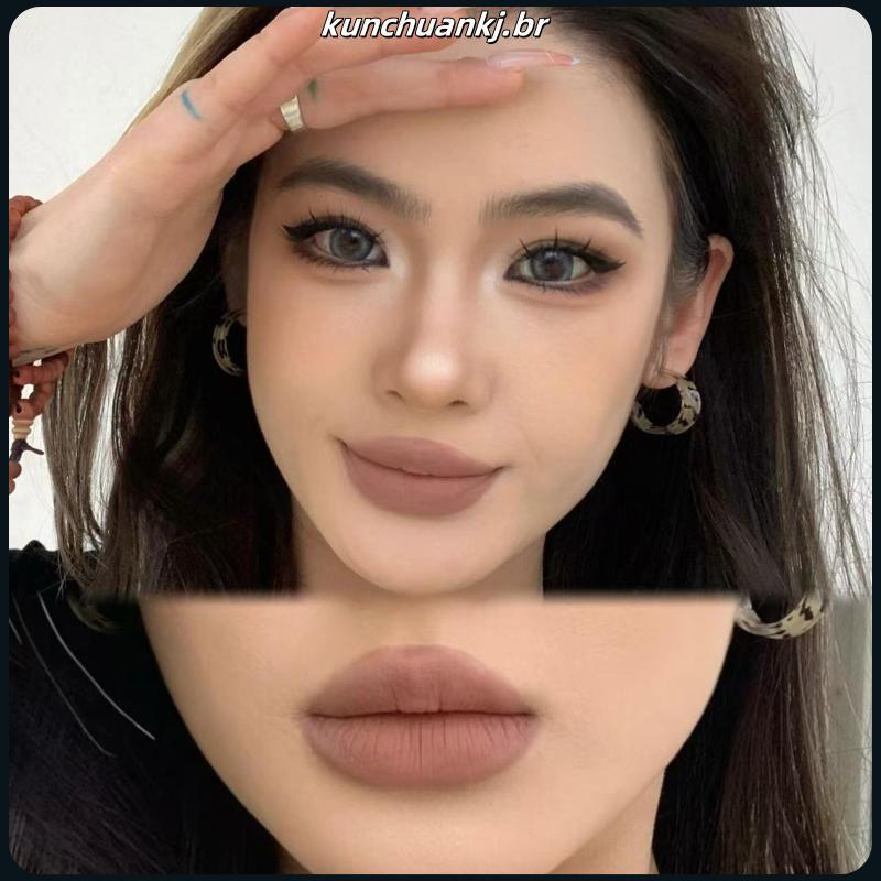 Maquiagem labial quadrada redonda rosto terra mãe série repolho!Merad Matte Lip Clay Light Europeu Americano Batom Cool