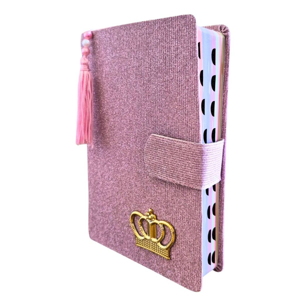 Bíblia Feminina Capa Brilhosa Glitter com Botão Magnético Harpa e Corinhos Textos Coloridos