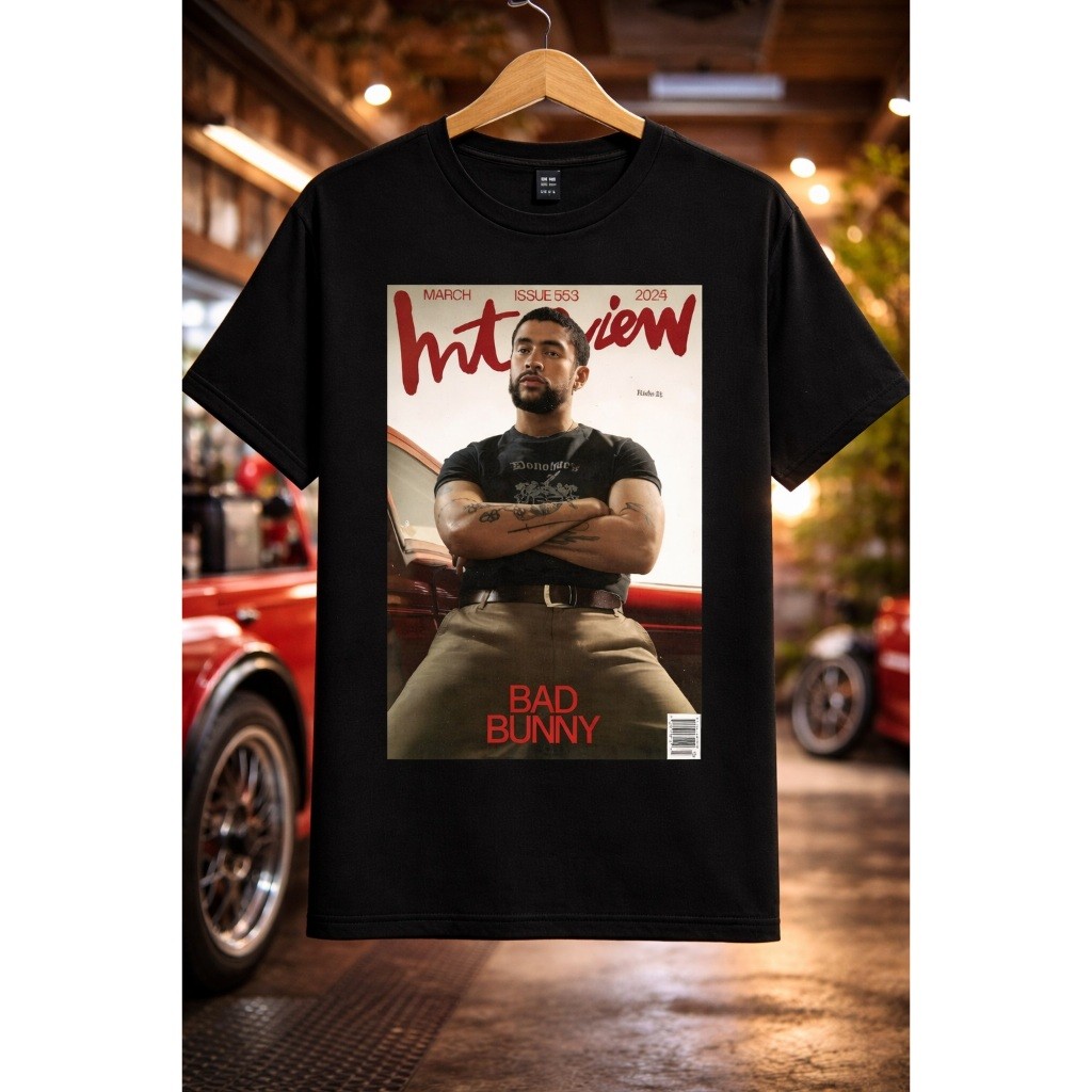 Camiseta Bad Bunny Interview Masculina Feminina – Estampa Full Print Streetwear Premium Algodão Unissex