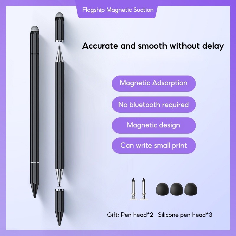 Caneta Stylus Capacitiva Preta de Alta Precisão