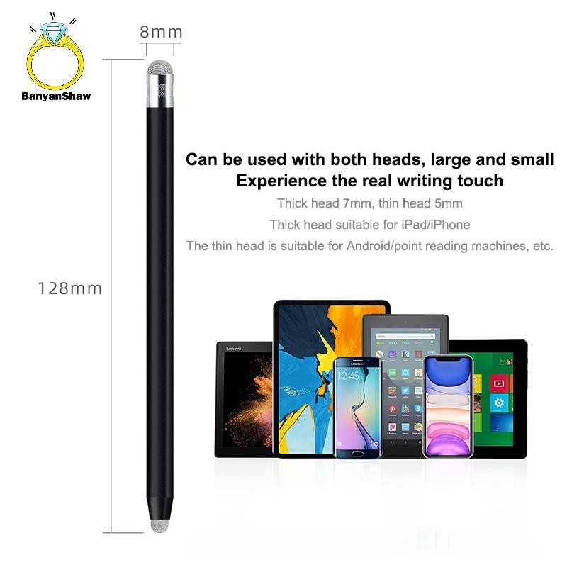 [BANY] Caneta Stylus Capacitiva De Fibra De Malha Com Ponta Dupla Para Tela De Toque De Desenho Universal Smart Phone Ta