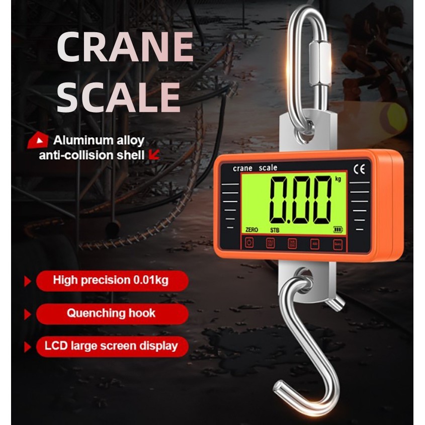 Balança Digital 2000Kg Guindaste/Gancho Lcd Portátil Industrial