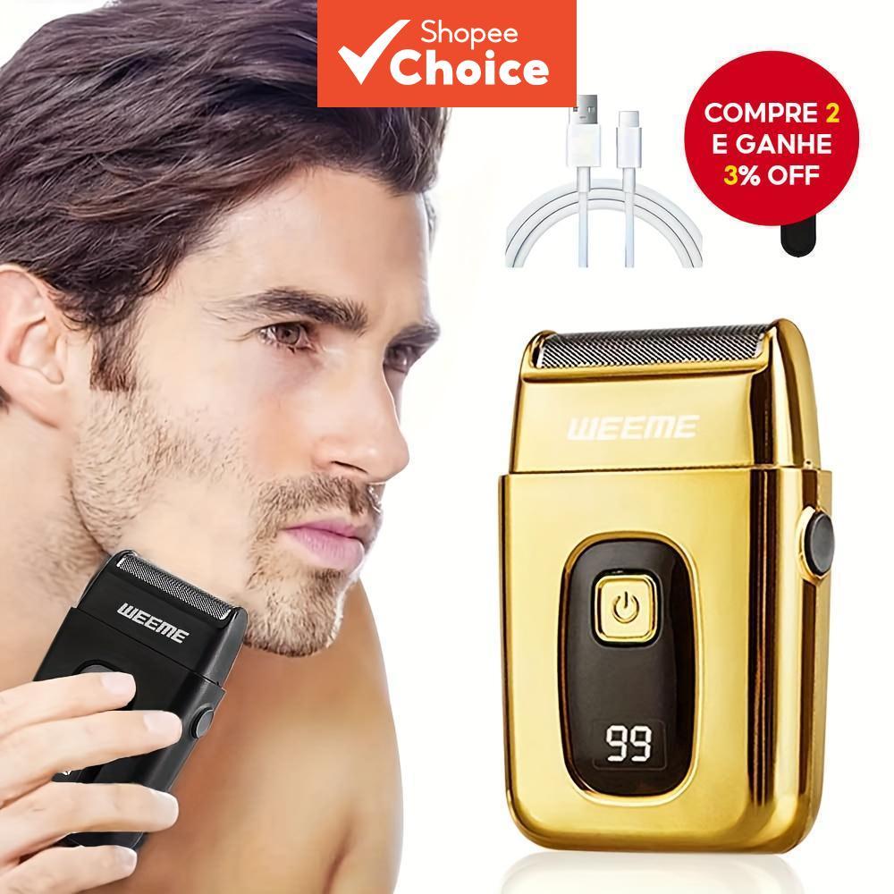 Barbeador Alternativo Recarregável Masculino – Poderoso Aparador De Barba E Rosto , Display Digital De Viagem , Tratamen