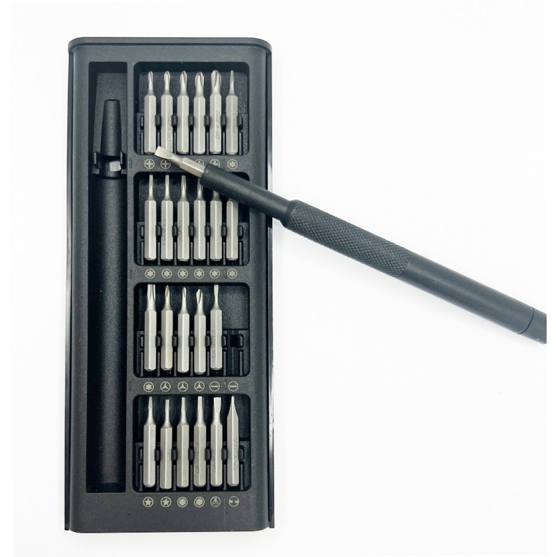 Kit Jogo Ferramenta Chave Magnética Precisão 24 Peças Reparos Compatível - Celular Iphone Android Videogame Xbox Nintendo Switch Computador Notebook Macbook