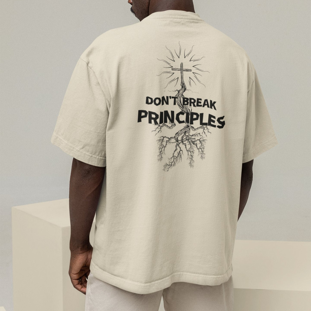 Camiseta Oversized Plus Size Cristã Católica Gola Alta Streetwear Algodão DON'T BREAK