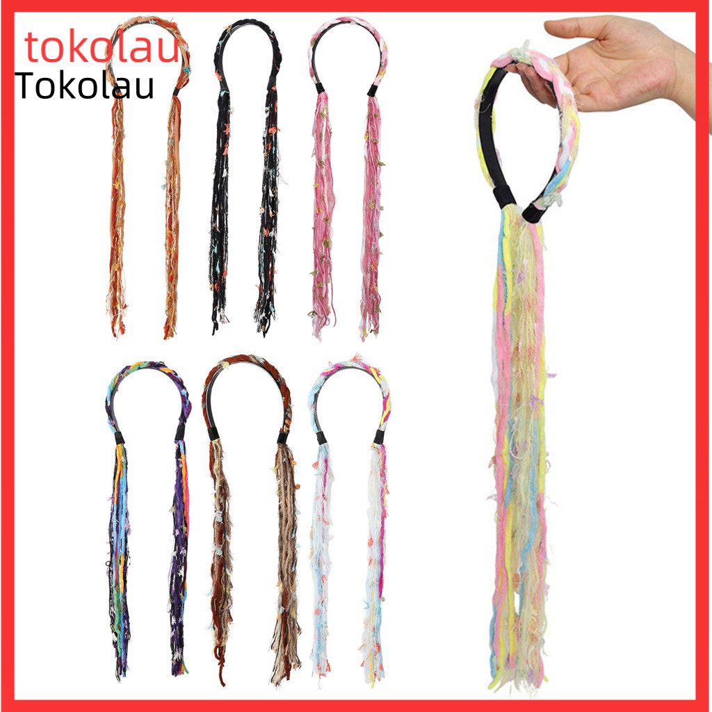 Girls Hair Accessory Women Accessories Boho Long Tassel Headband Handmade Rope Hoop Retro Bohemian Style for and for Fes