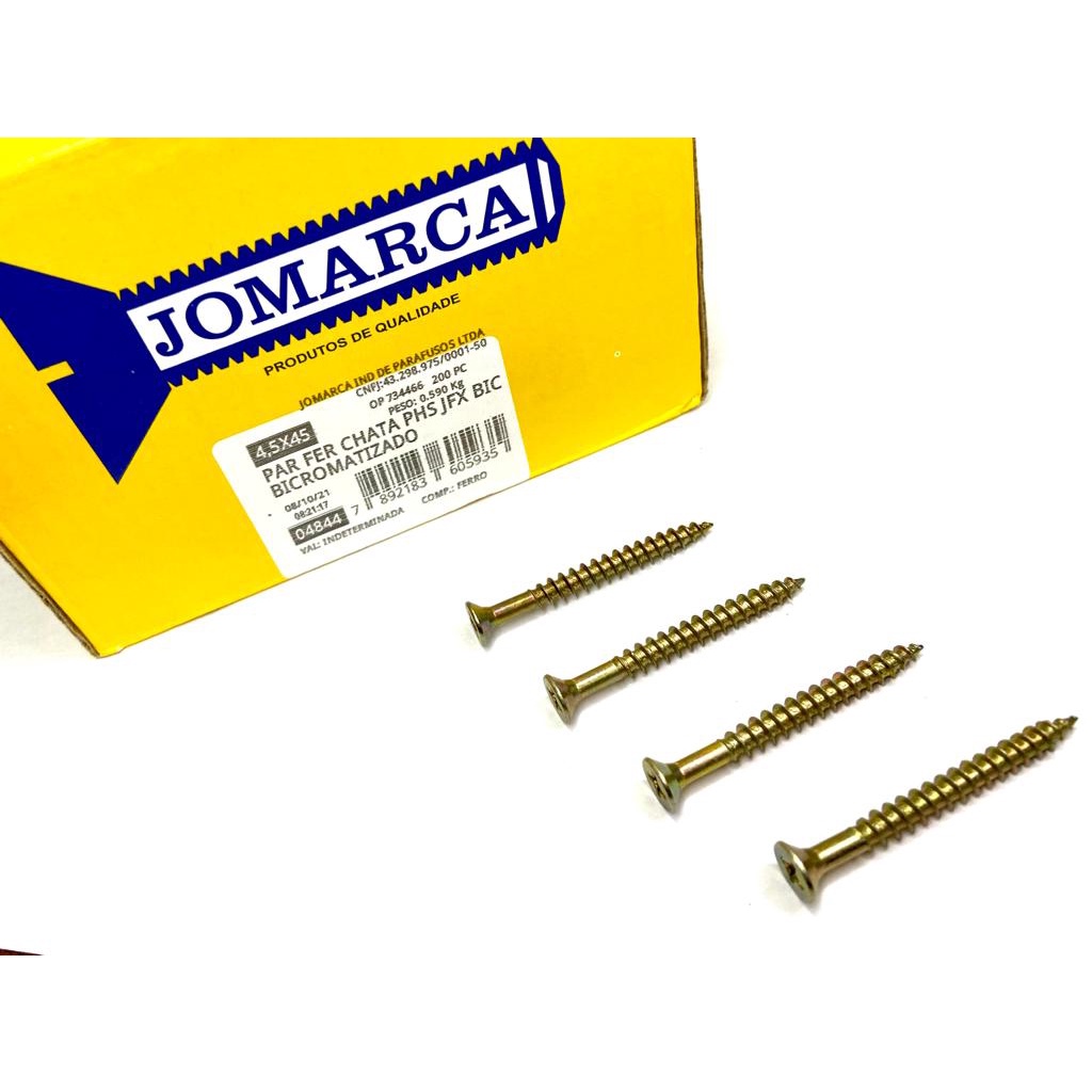 Parafuso Philips 4,5mm X 45mm Caixa Com 50 ParafusoS