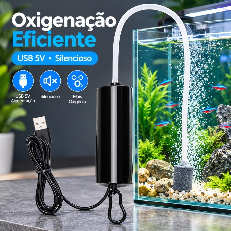 Portable USB Aquarium Pump For Silent Oxygenation Efficient Oxygenation In Freshwater And Saltwater Fish Tanks