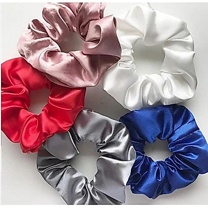 Kit com 50 peças Laçarotes Scrunchies de Cetim Revenda Ocasiões - 50 un