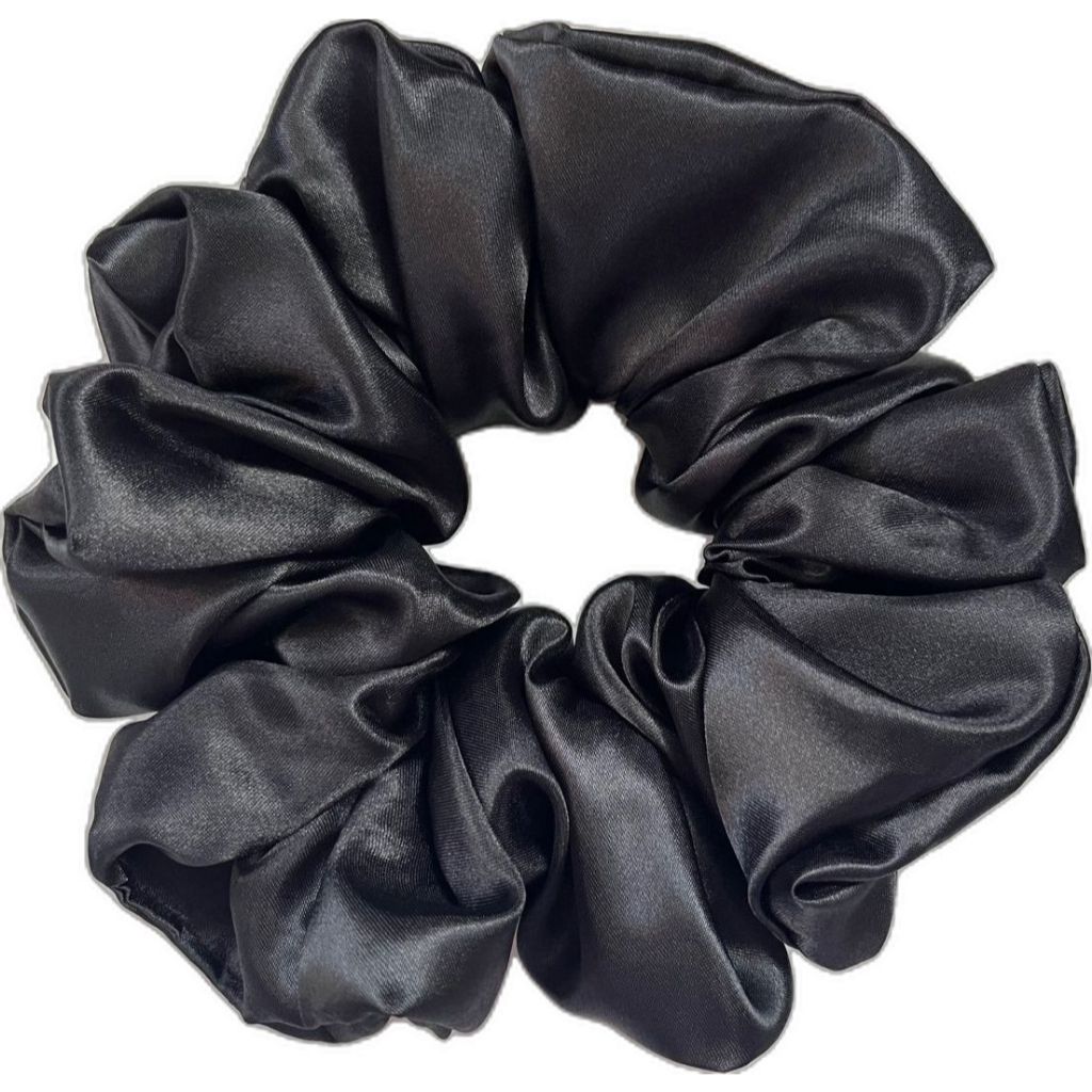 Kit 10 Xuxinhas de Cetim Preto – Elegância Clássica e Cuidado Essencial para Seus Cabelos!-