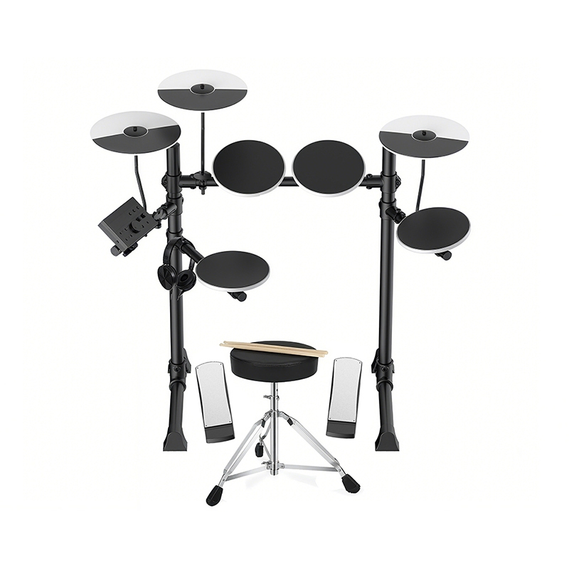 Electric drum set with 4 quiet drum pads, portable solid drum set, suitable for beginners, 200 different sounds