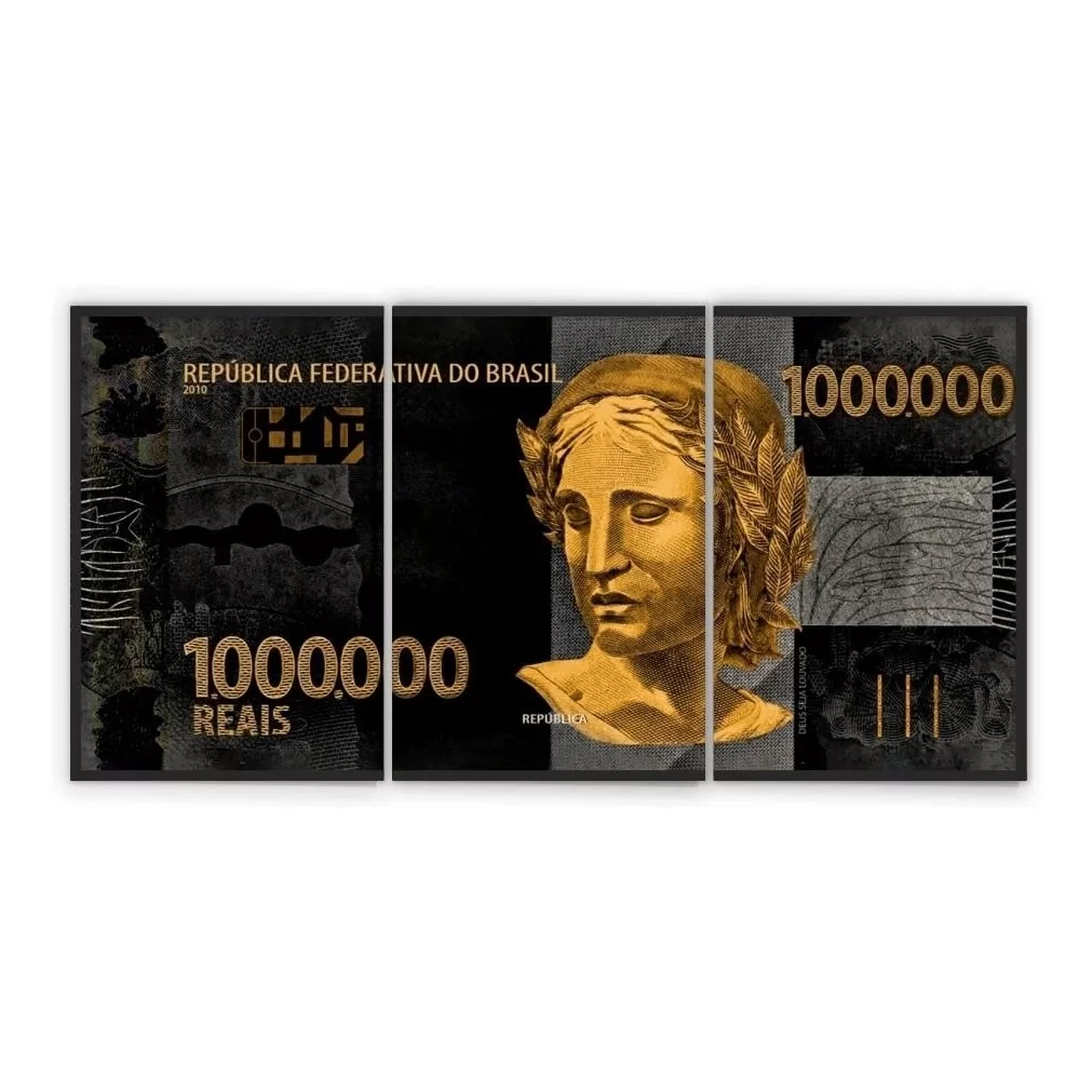 Quadros Decorativos 3 Peças 1 Milhão De Reais