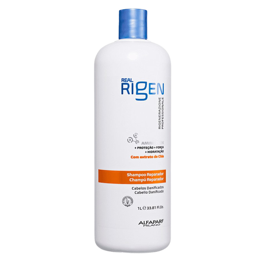Shampoo Alfaparf Real Rigen Reparador 1000ml - Cabelos Danificados e Quebradiços