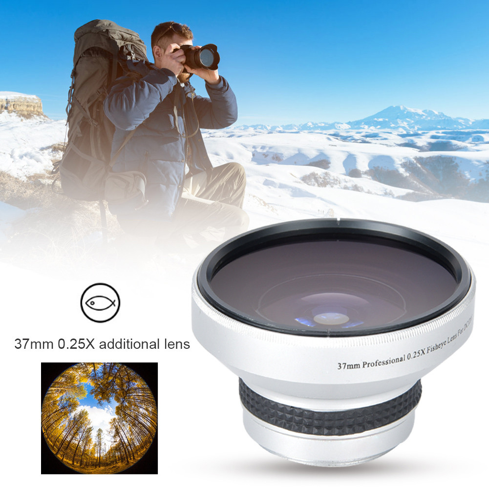 HomeVibe Lente Super Fisheye 37mm 0,25X Liga de Alumínio Adicional 2 Partes Macro Removível Efeito de Tiro Close-up