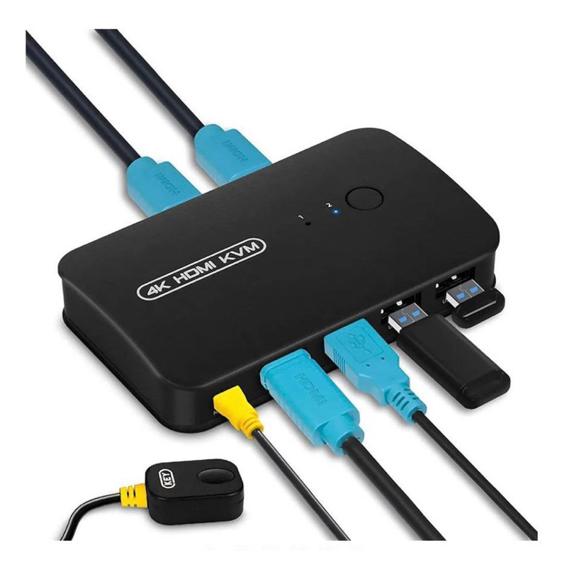 Chaveador E Seletor Kvm Hdmi 2 Portas Com Cabos Usb