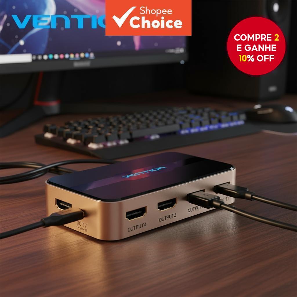 Vention HDMI Converter 4K Splitter 1 Entrada 4 Saídas