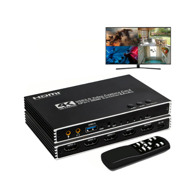Placa De Captura Usb 4 Entradas Hdmi 4k Tela Simultanea