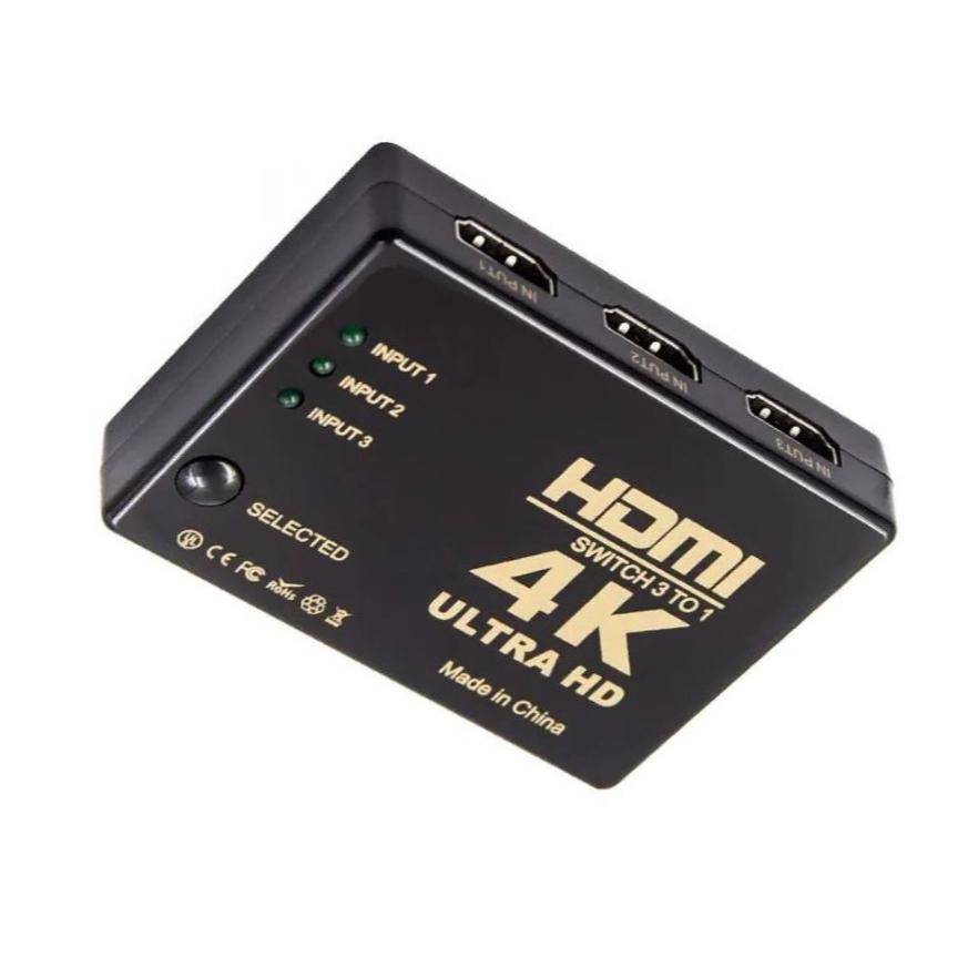 Seletor Switch HDMI 3x1 Chaveador 3 Entradas e 1 Saída Para Múltiplos Aparelhos