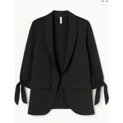 Blazer Feminino Plus Size Airflow com Amarração na Manga – Elegância e Estilo Atemporal
