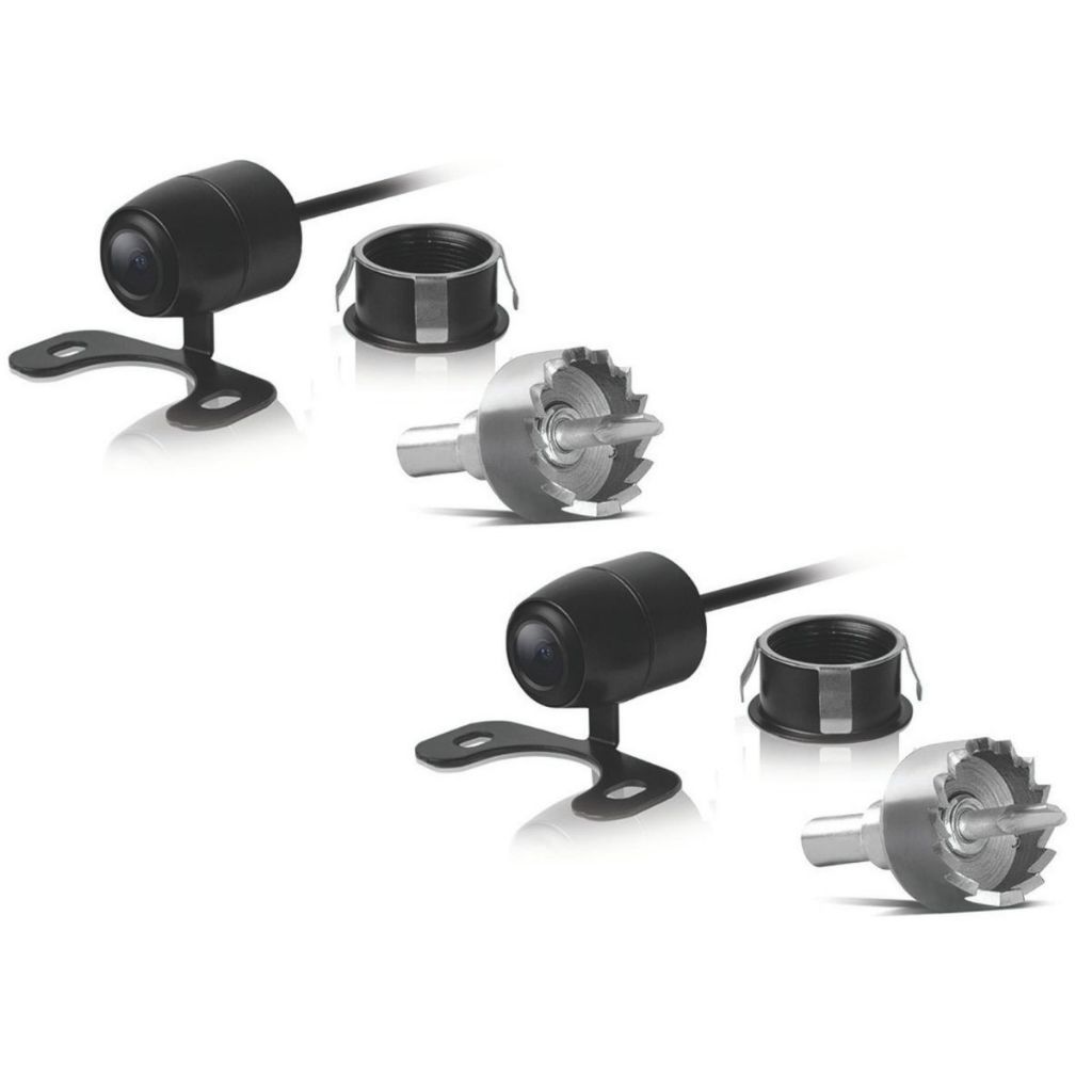KIT 2 CÂMERAS DE RÉ ESTACIONAMENTO MISTA 2X1 E-TECH