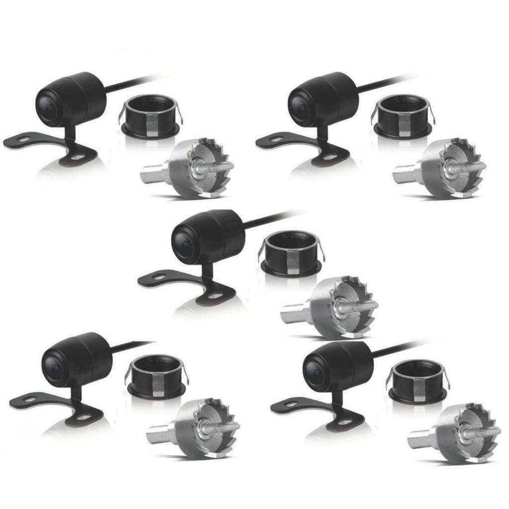 KIT 5 CÂMERAS DE RÉ ESTACIONAMENTO MISTA 2X1 E-TECH