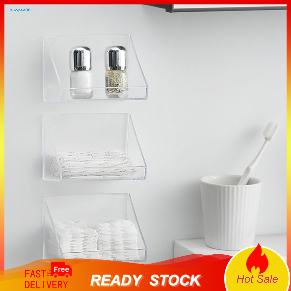 Storage Rack Tilt Opening Organizer 1/2/3 Pcs Wall Mounted Boxes Strong Load-bearing Bathroom Cabinet Shelves Easy to In