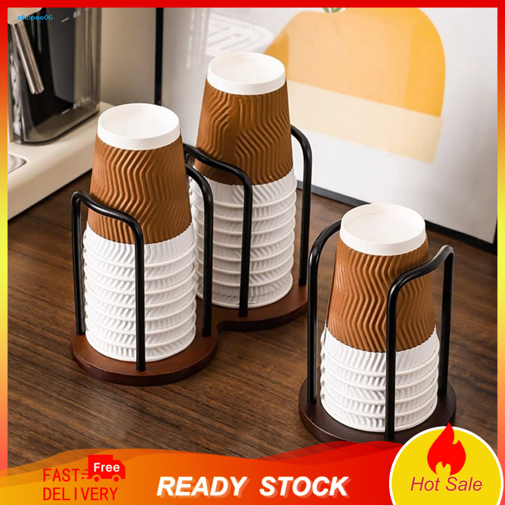 Double-curved Cup Holder Disposable Rack – Single Double Strong Load-bearing Stand for Home Office Restaurant Use Dura