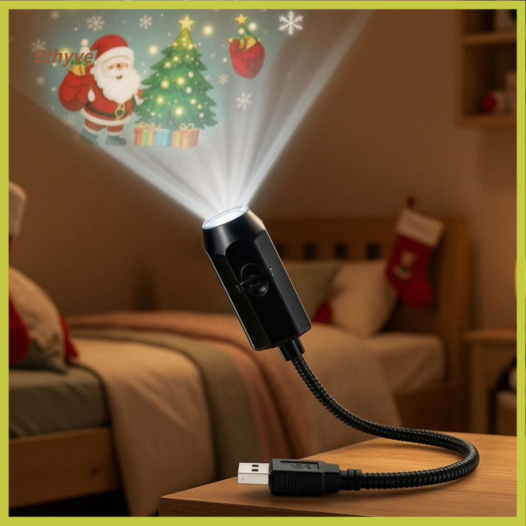 Led Ambient Lamp Holiday Projector Lights Usb Portable Night Light for Christmas Flexible Gooseneck with 6/10/15/20 Proj