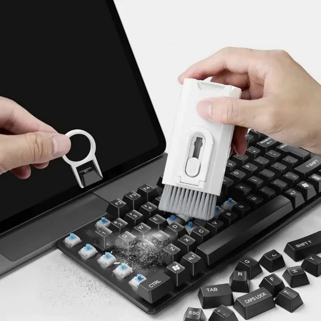Kit Escovas de Limpeza 7 em 1 para Teclado Celular Cantos Sujos Tablet Fone Botões Notebook