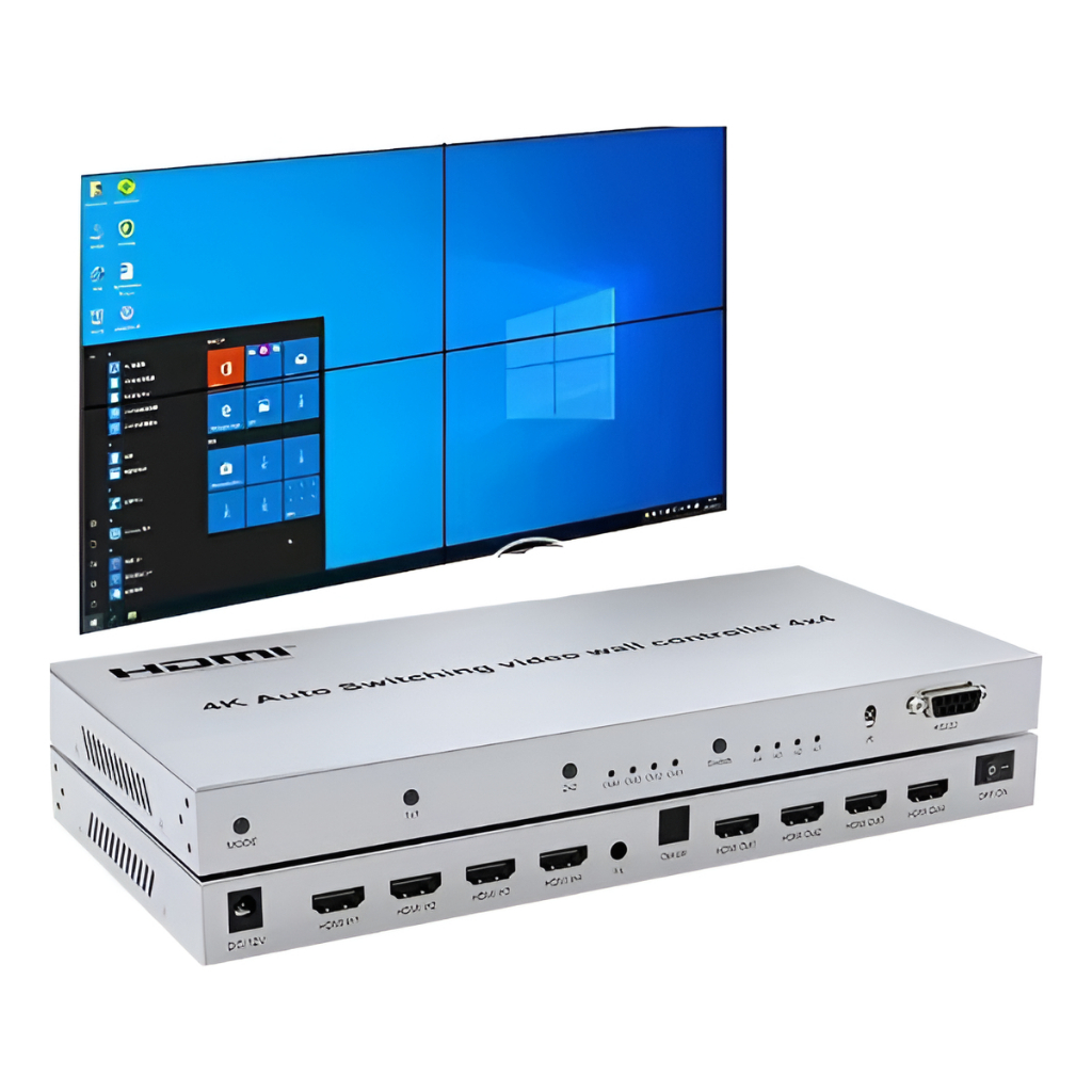 Video Wall Hdmi Com Switch Hdmi 4x4 4k 2 Em 1 Saída Optica