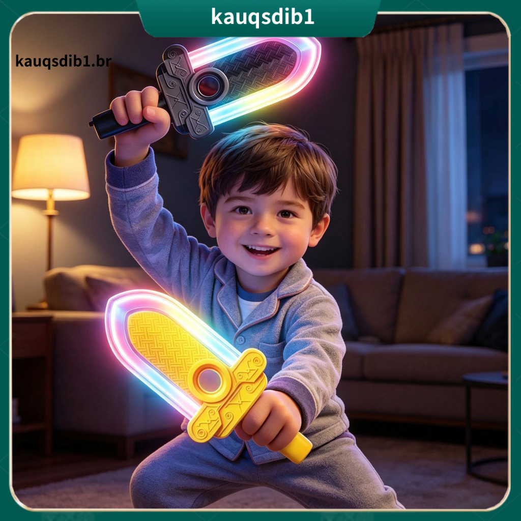 Electronic Spinning Fidget Tool Spinner Toy with Lights 4-in-1 Lightsaber Led Colorful Light Motion Sensor Sound for Kid