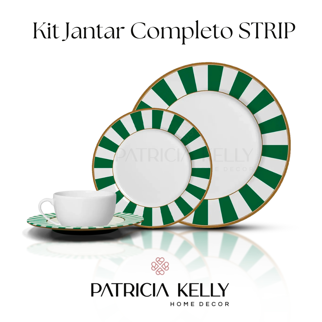 Kit Jantar Completo STRIP  Porcelana de Alta Qualidade