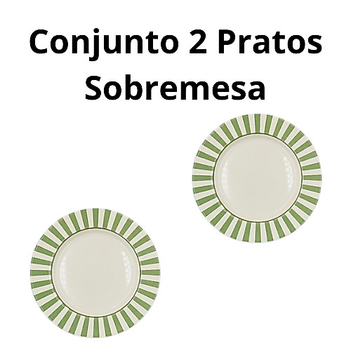 Conjunto 2 pratos sobremesa Herbal Strip - Alleanza 1ª Linha