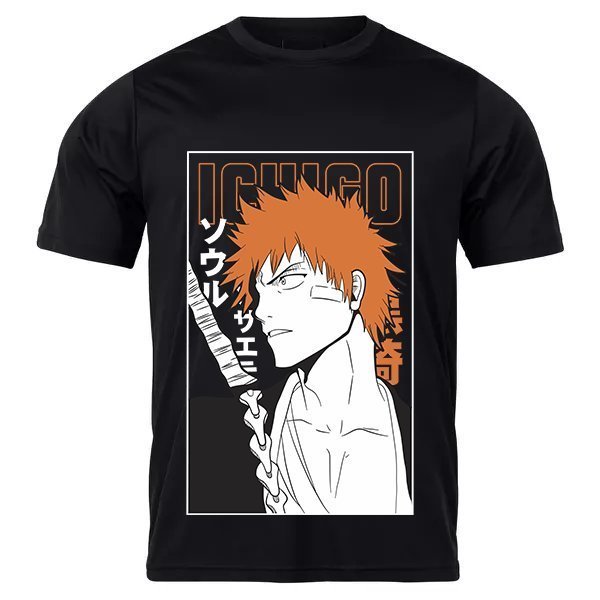 Camisa Camiseta Anime Bleach Ichigo Anime Strip T-Shirt Mangá Promoção Envio Rápido