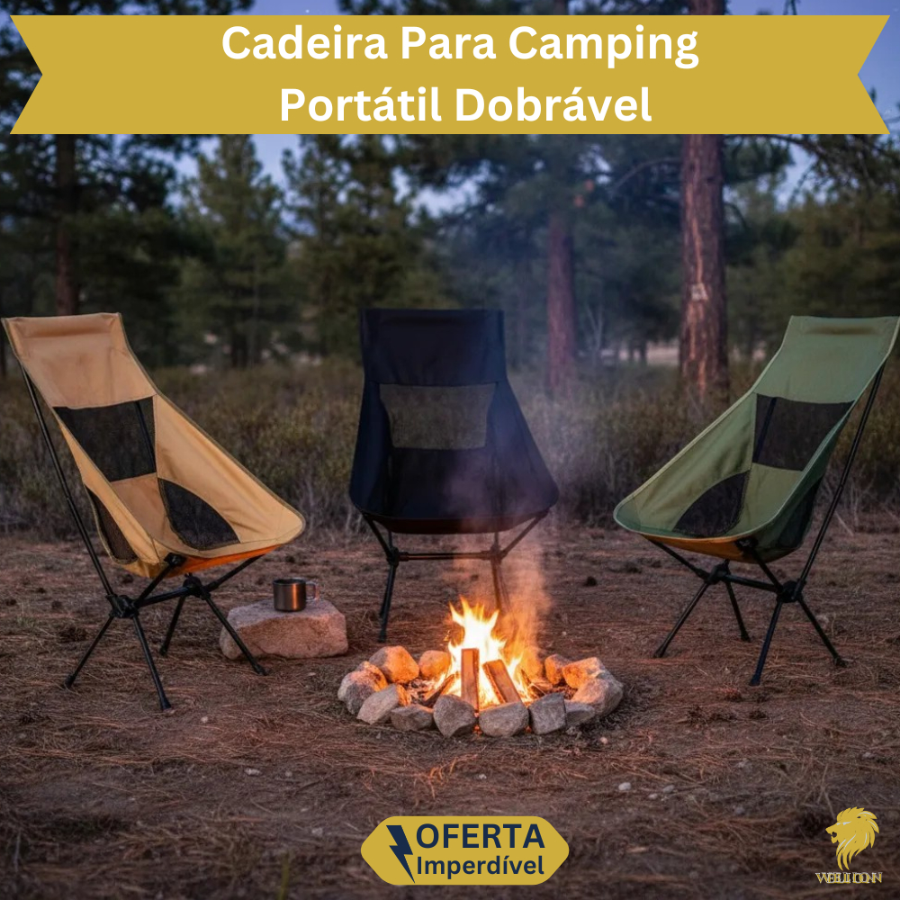 Cadeira Camping Dobrável com Tela Encosto Reforçada Praia Pesca Acampamento Portátil