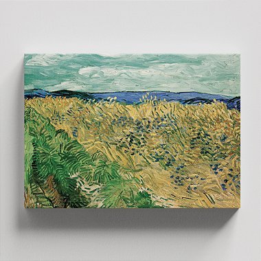 Quadro Canvas Wheat Field with Flowers Borda Infinita 60x90cm