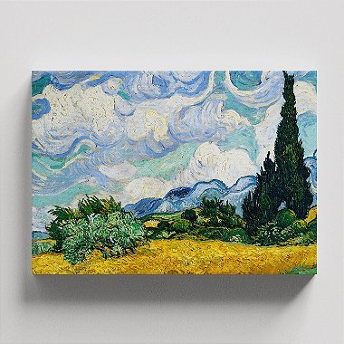 Quadro Canvas Wheat Field Cypresses Borda Infinita 40x60cm