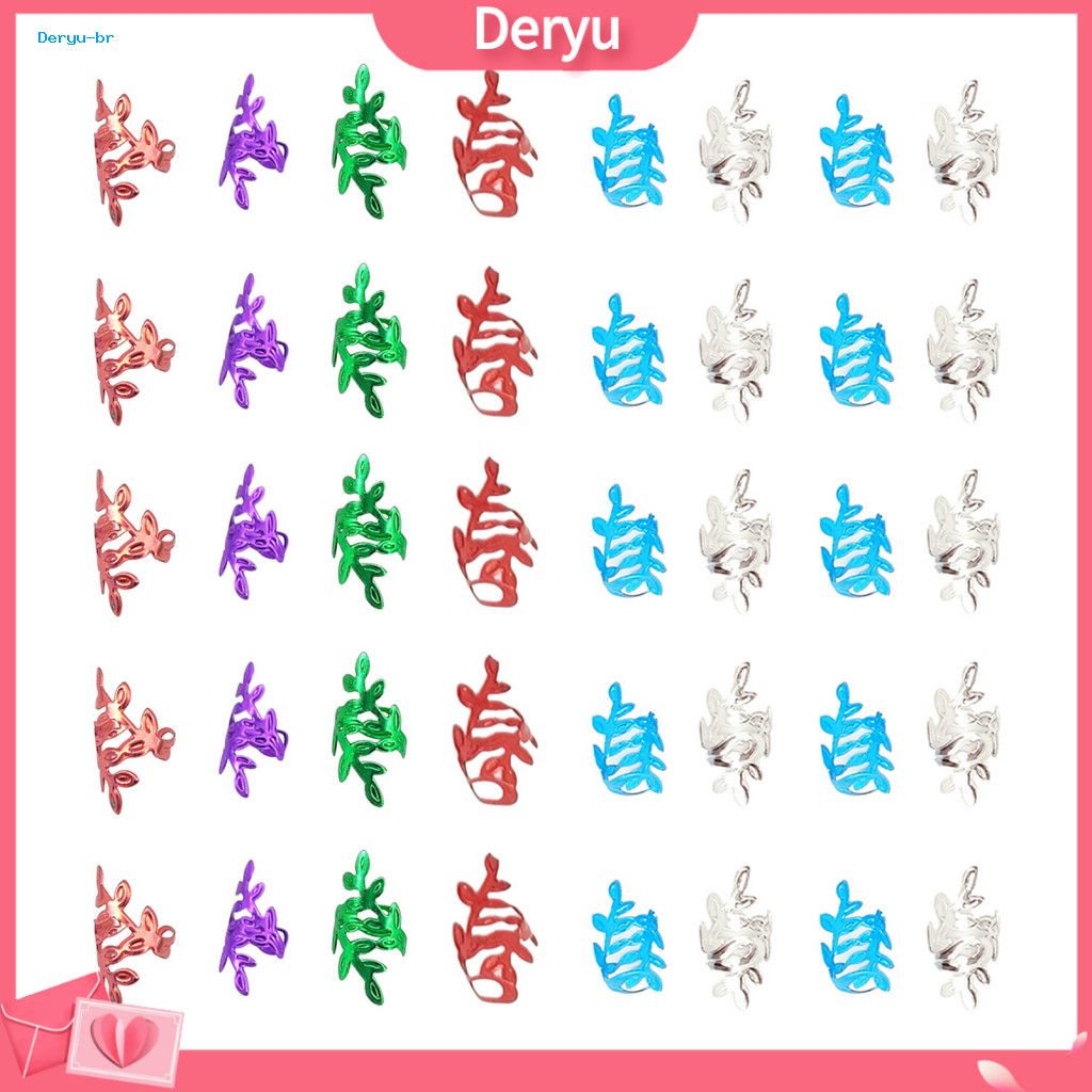 Lightweight Hair Rings Multi-color Braid Charms 40pcs Alloy Wheat Ear Clips Set – Easy Clip-on Cuffs for Multi-strand