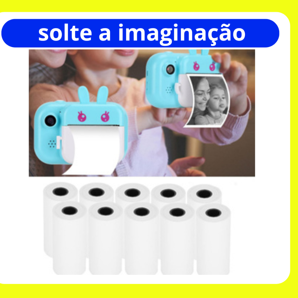 Bobina Térmica Mini Impressora Térmica do Gatinho e Câmera Impressora 57mm