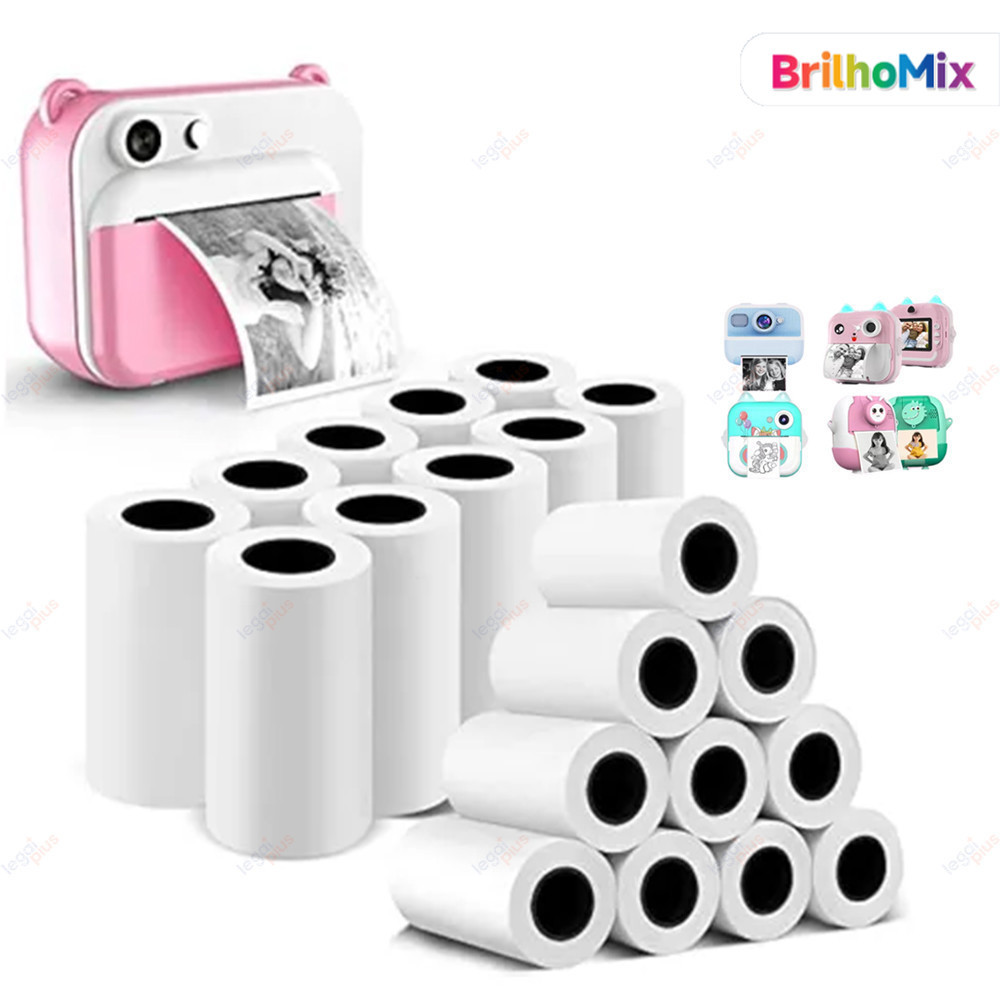 Kit 30 Bobinas Térmicas Brancas - Refil para Mini Impressora Portátil e Câmera Instantânea