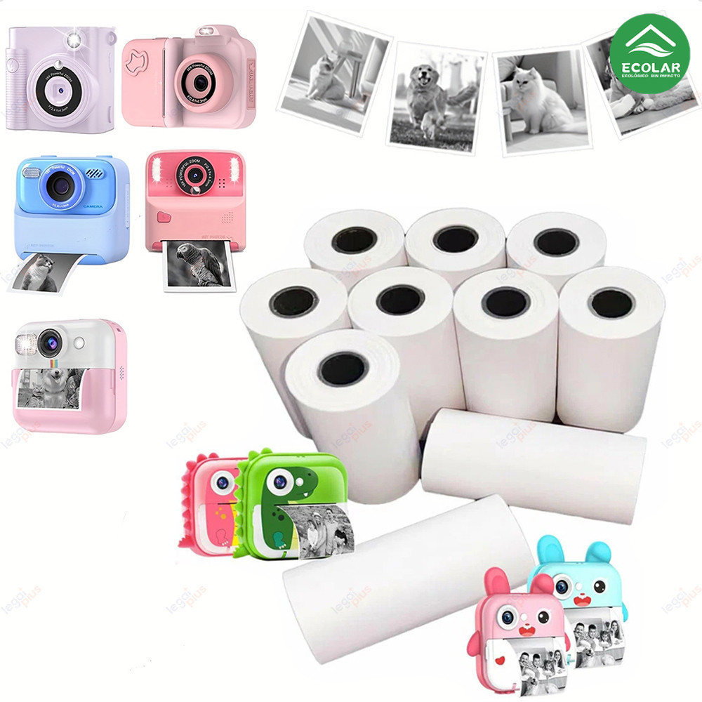 Kit 30 Bobinas Térmicas Brancas Refil - Para Mini Impressora Portátil, Câmera Instantânea e Máquina de Etiquetas