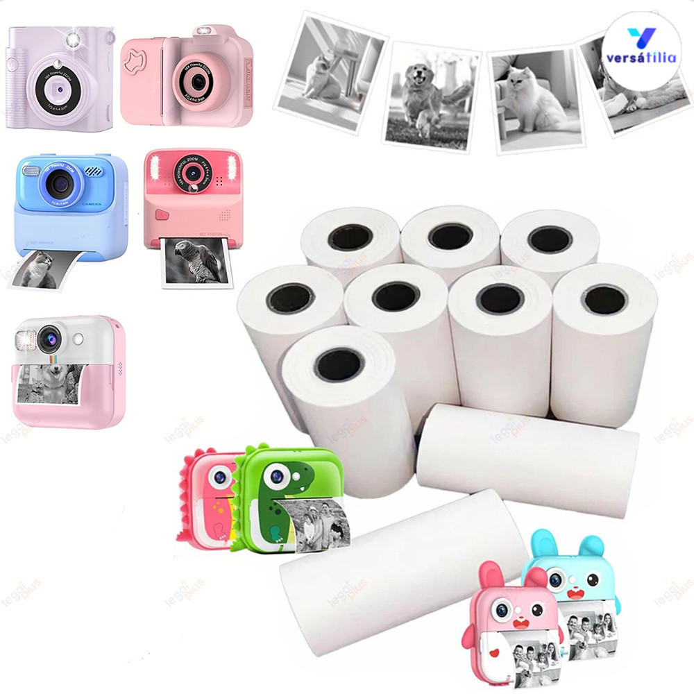 Kit 30 Bobinas Térmicas Brancas Refil - Para Mini Impressora Portátil, Câmera Instantânea e Máquina de Etiquetas