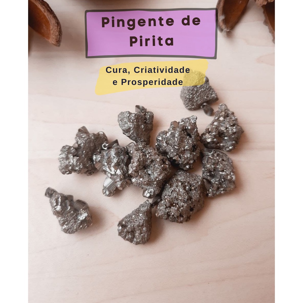 Pingente Pirita pedra 100%  natural