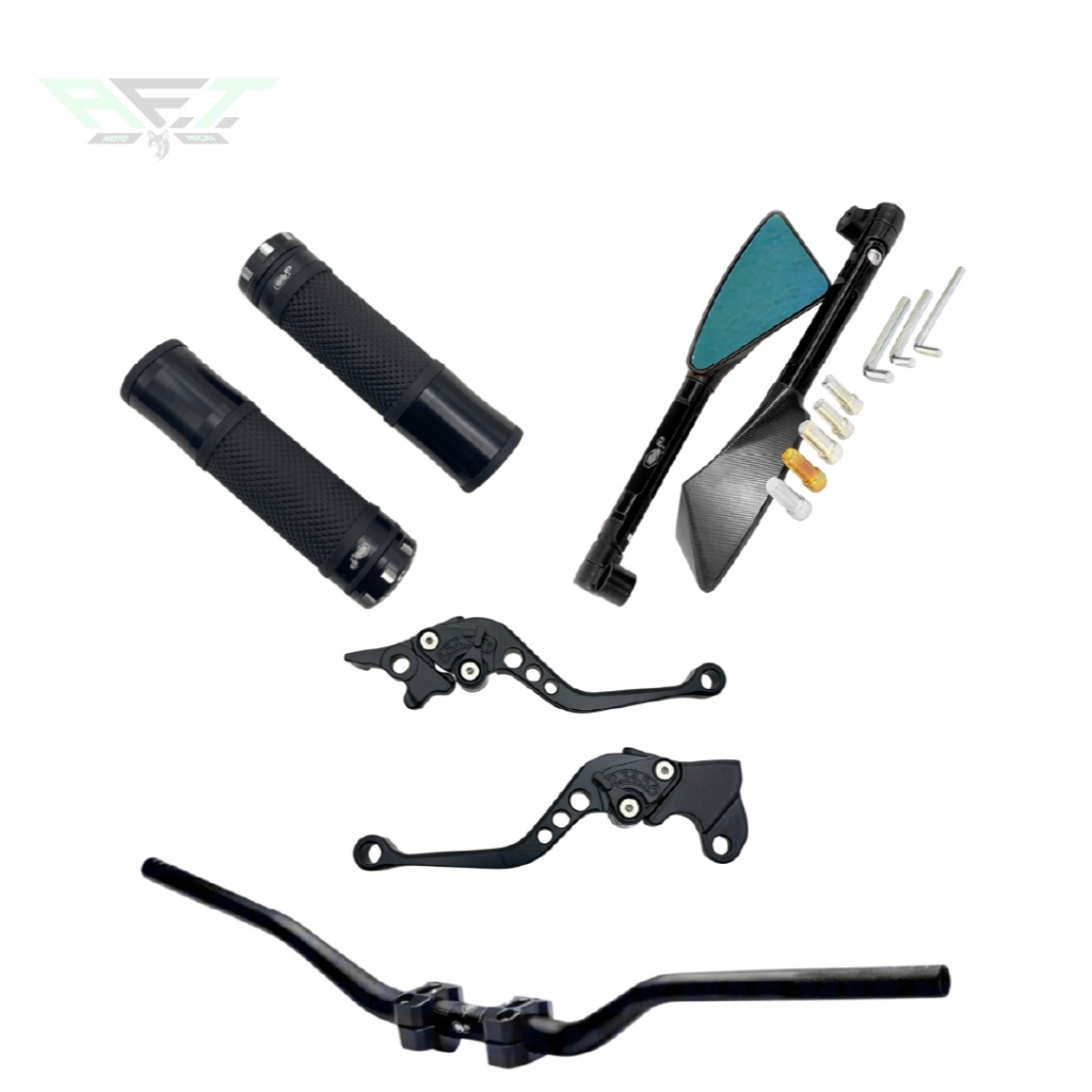 KIT DE GUIDÃO COM MANETE + RETROVISOR TOMOK MANOPLA UNIVERSAL P/ MOTO XTZ 250 LANDER FAZER 150 250