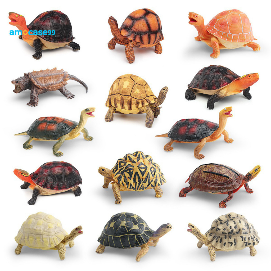Realistic Turtle Figurines Hand-painted Model Simulation Tortoise Figurine Miniature Toy Educational Desktop Decoration