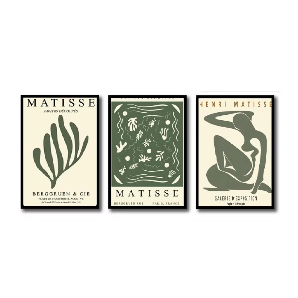 Quadros decorativos Matisse Abstrato Flor Mulher Posters, Museu da Parede Art (3 peças)