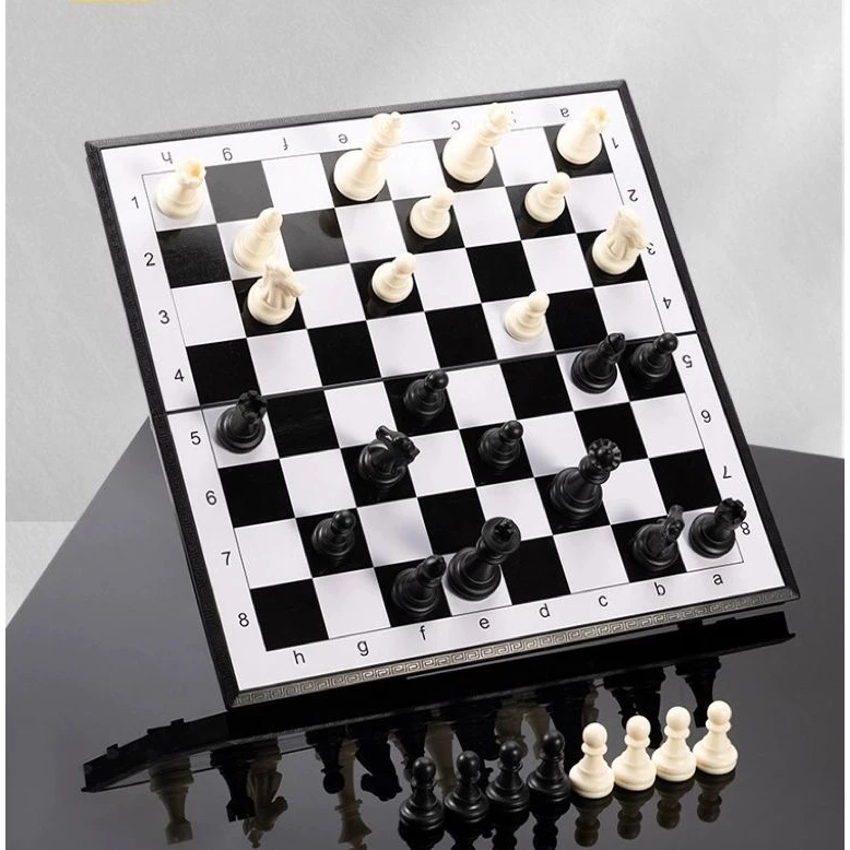 Jogo Xadrez Tabuleiro Profissional 20 x 20 cm Dobrável Magnético C/ Imã